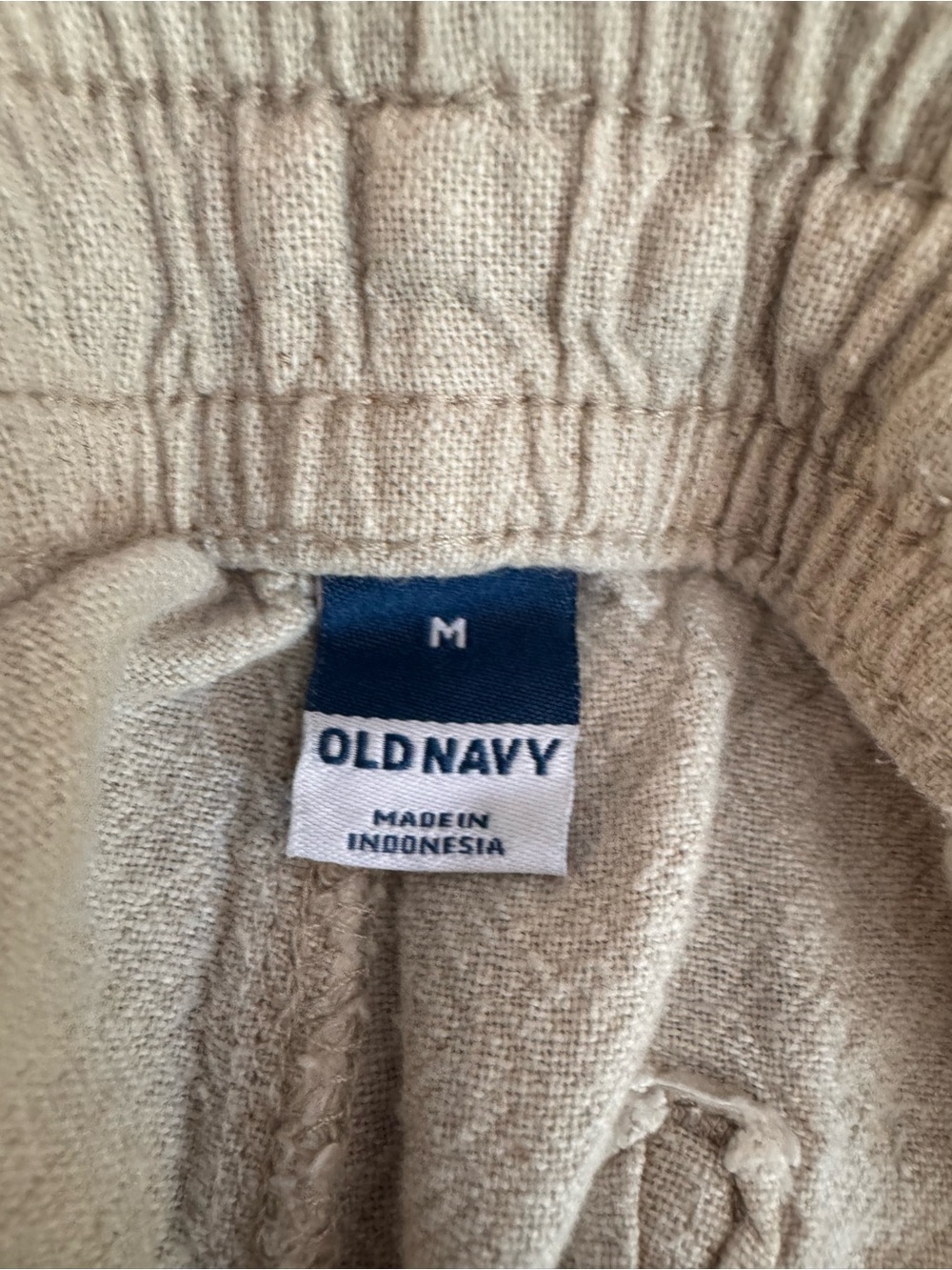 Old Navy Neutral Beige Drawstring Wide-Leg Pants - Picture 3 of 3